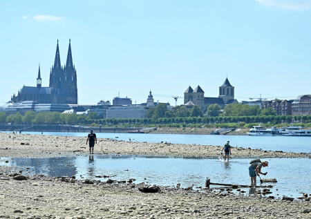 В Германии зафиксировали новый антирекорд уровня воды в Рейне