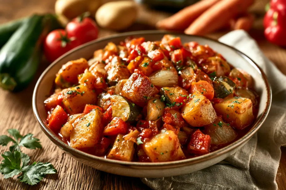 Сытное рагу с кабачками и картошкой