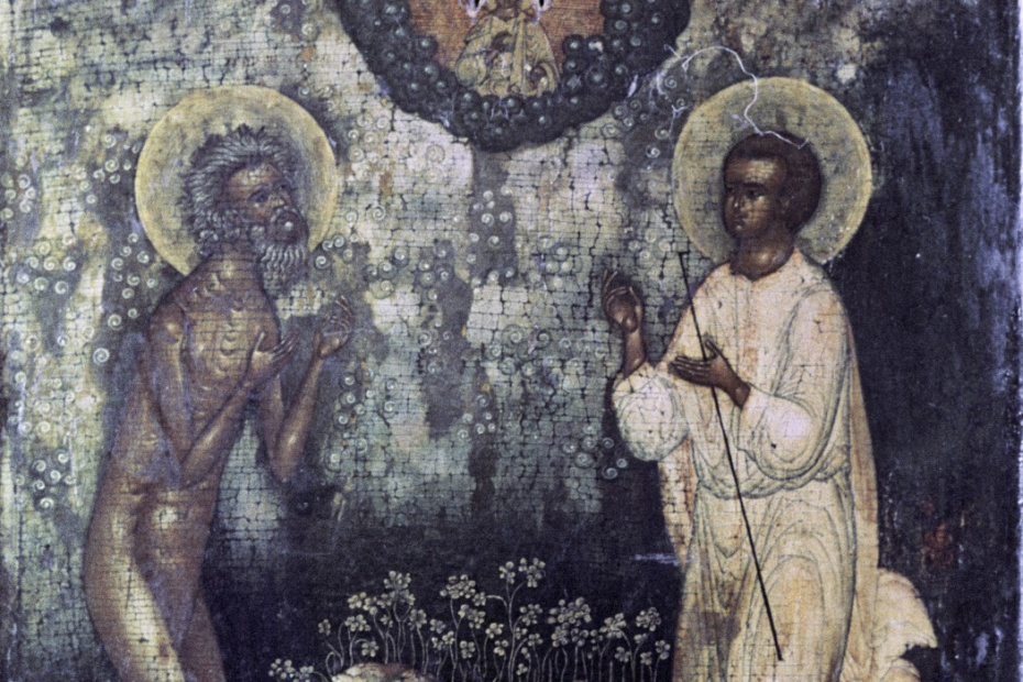 Икона «Василий Блаженный и Артемий Веркольский». Начало XVII века