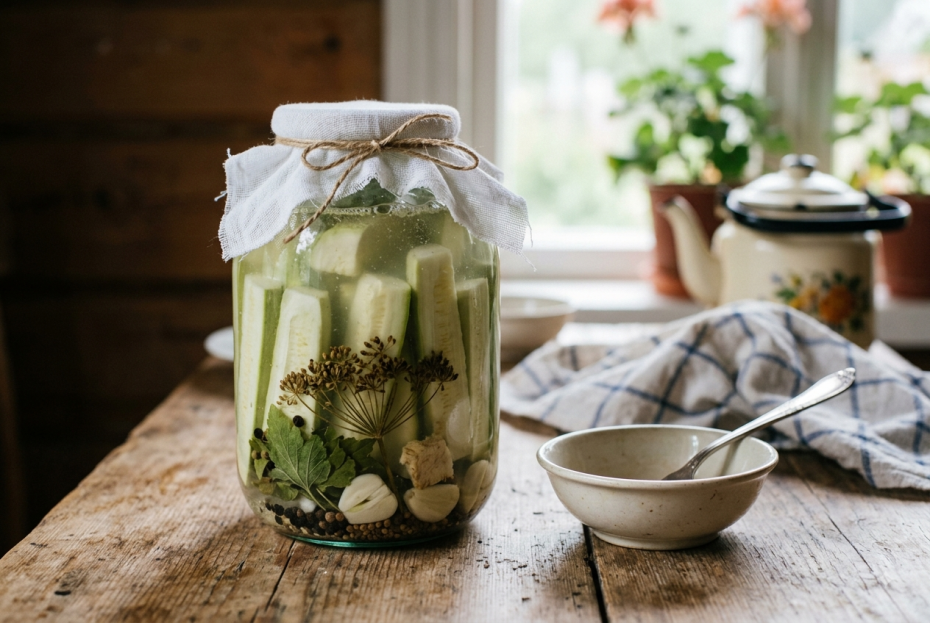 Хрустящие кабачки холодной засолки со вкусом бочкового огурца