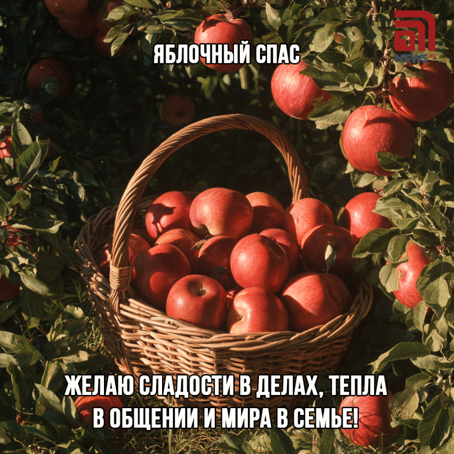 Открытка с Яблочным Спасом для близких