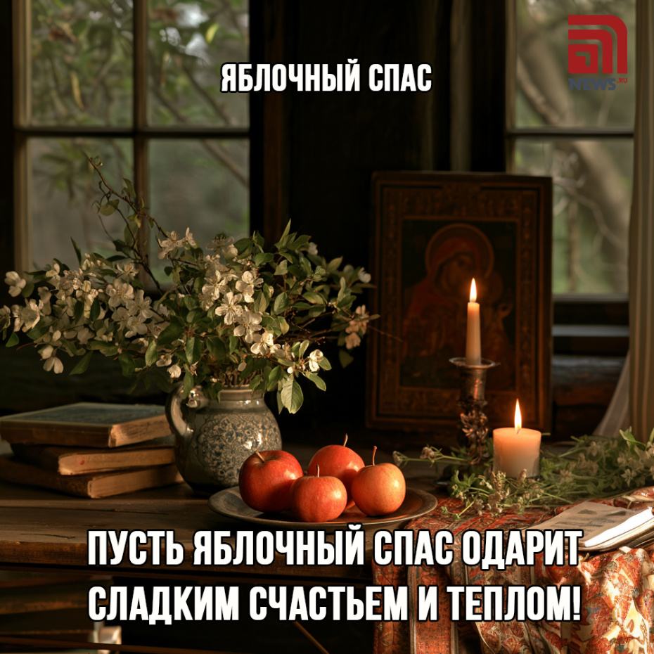 Открытка на Яблочный Спас