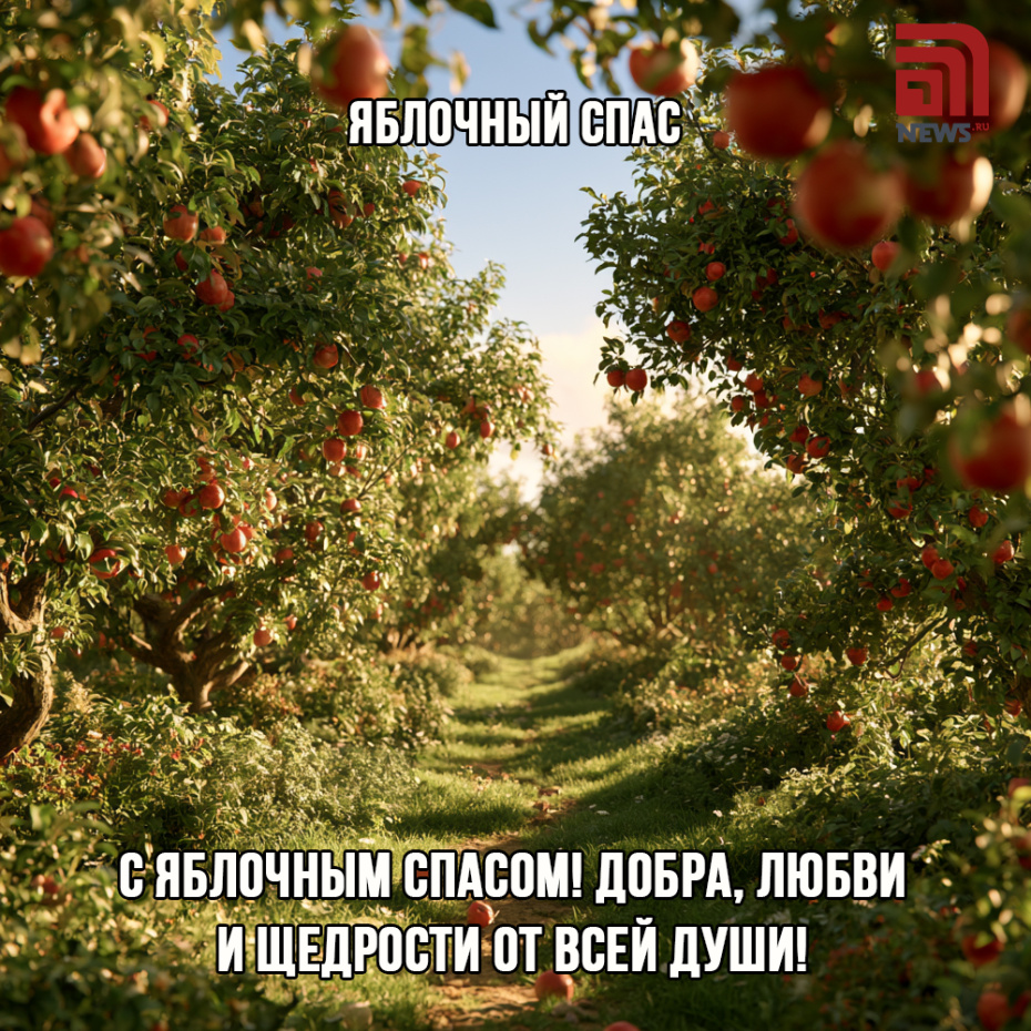 Открытка на Яблочный Спас для родных
