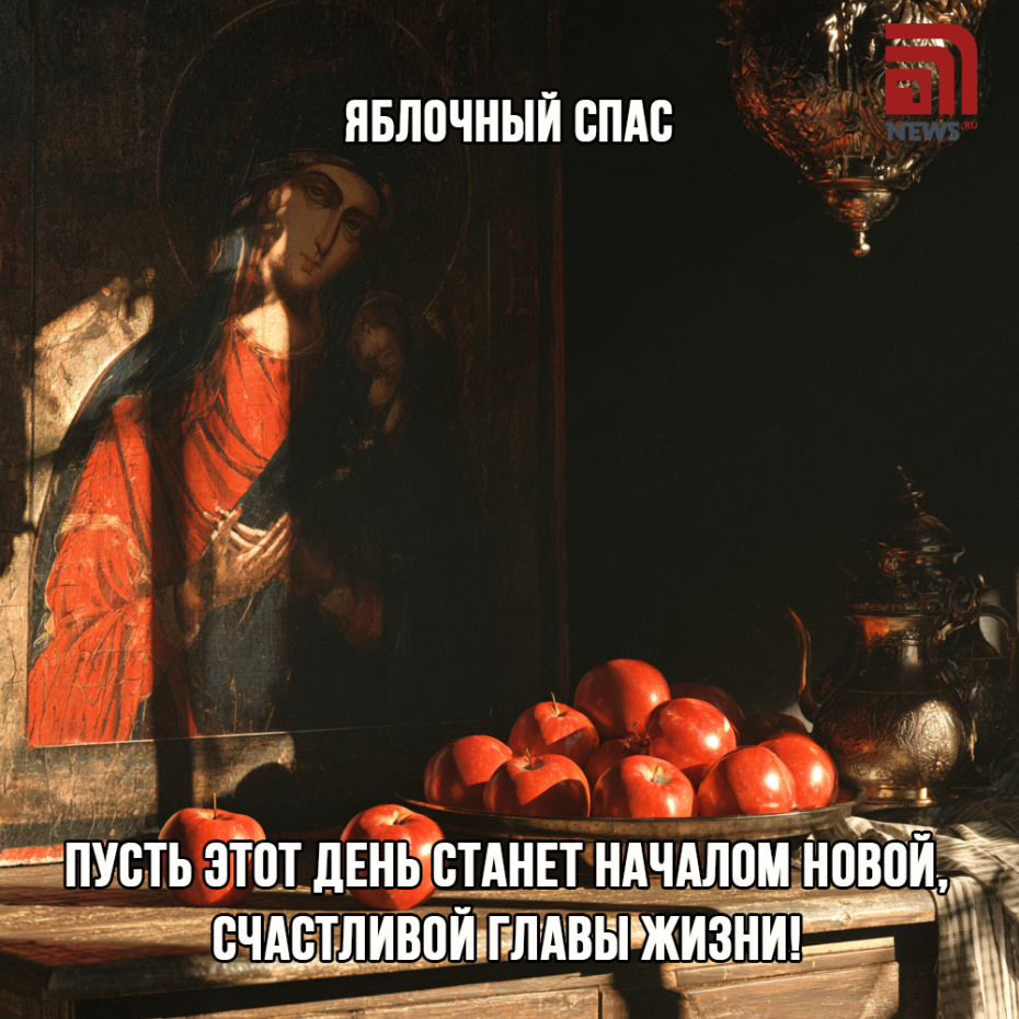 Открытка на Яблочный Спас 19 августа для родных