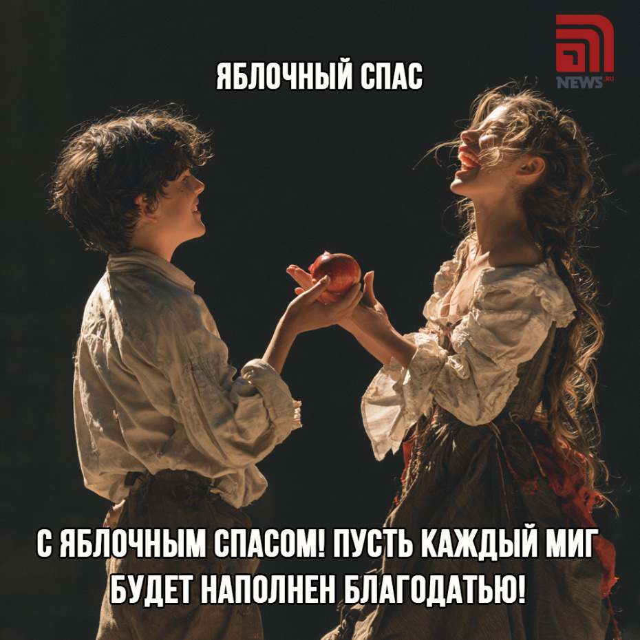 Открытка с Яблочным Спасом для друзей