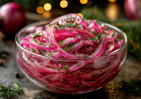 Сезонный лук не пропадет! Заливаю горячим маринадом — к мясу подаю рубиновые колечки: хит среди закусок