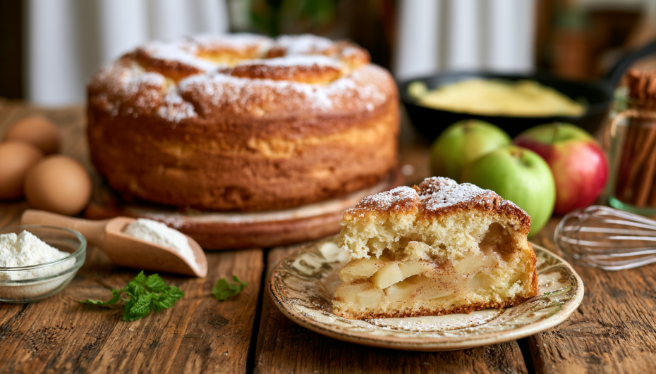Классическая шарлотка с яблоками в духовке