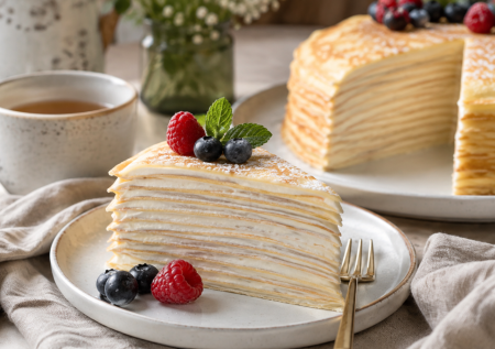 Жарю 10 блинчиков и собираю торт «Нежный» за минуты — вкусный крем, и десерт готов