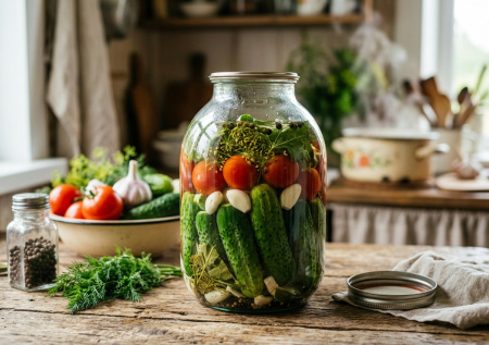 Огурцы и томаты «2 в одном» — мой ленивый рецепт на зиму: быстро, вкусно, улетает мгновенно