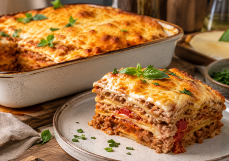 Быстрая лазанья из лаваша: фарш, томаты — и вкусный пирог с итальянской ноткой готов