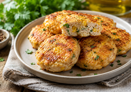Куриные котлеты с кукурузой и сыром: сочныеи вкусные, можно жарить сразу или отправить в морозилку
