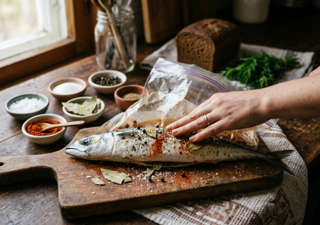 Перестала солить скумбрию в банках — делаю в пакете: быстро, вкусно, и посуда чистая