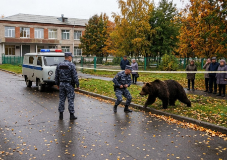 В поселке под Красноярском застрелили медведя, вышедшего к людям