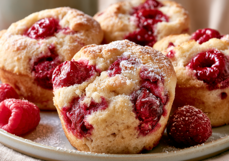 Нужны шесть ягод малины и горстка муки — этот десерт-минутка создан для уютного чаепития
