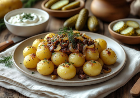 Вместо привычной картошки — белорусские комы: с луком и грудинкой, словно ужин в деревне