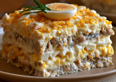 Вместо обычной «Мимозы» — шедевр: без морковки, без картошки, а вкус неземной