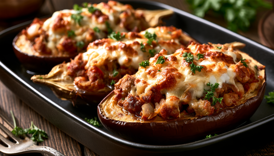 Баклажаны с мясным фаршем, запеченные в духовке