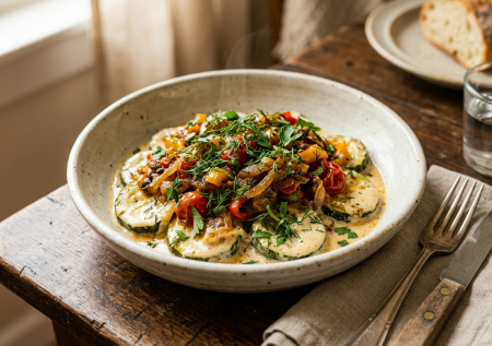 Необычный рецепт кабачков: легко, быстро и вкусно — в сметанной подливке