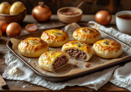 Эти картофельные пирожки с мясом семья просит чаще драников и пирогов: пеку из 1 кг картошки и пачки фарша