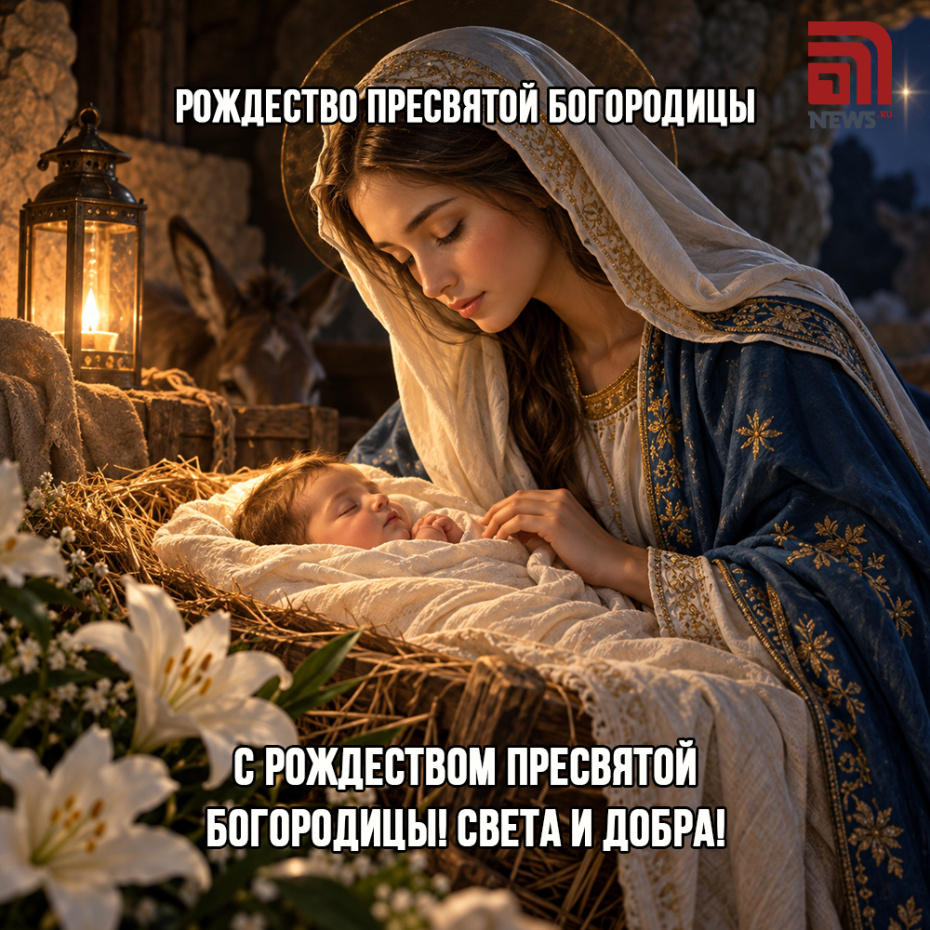 Картинка с поздравлением на Рождество Богородицы