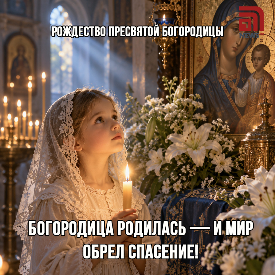 Открытка на Рождество Пресвятой Богородицы для верующих