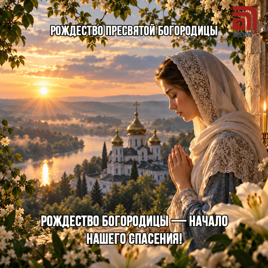 Трогательная открытка на Рождество Богородицы скачать бесплатно
