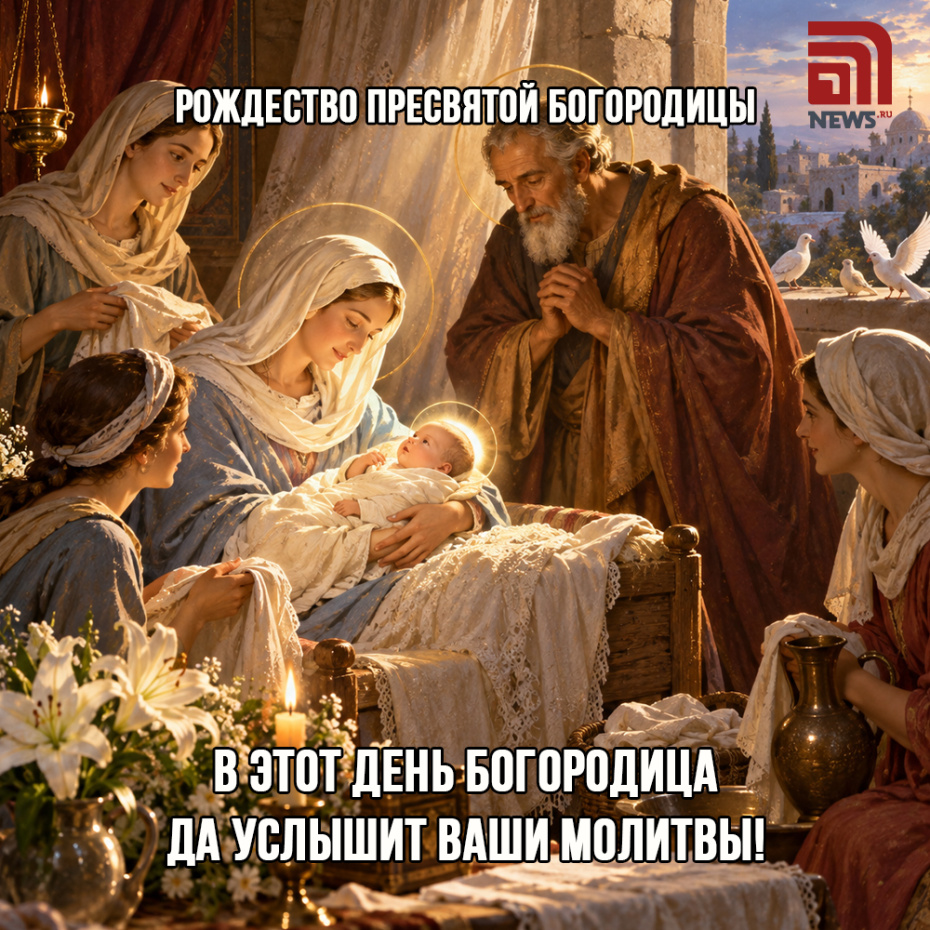 Православная открытка на Рождество Богородицы 21 сентября