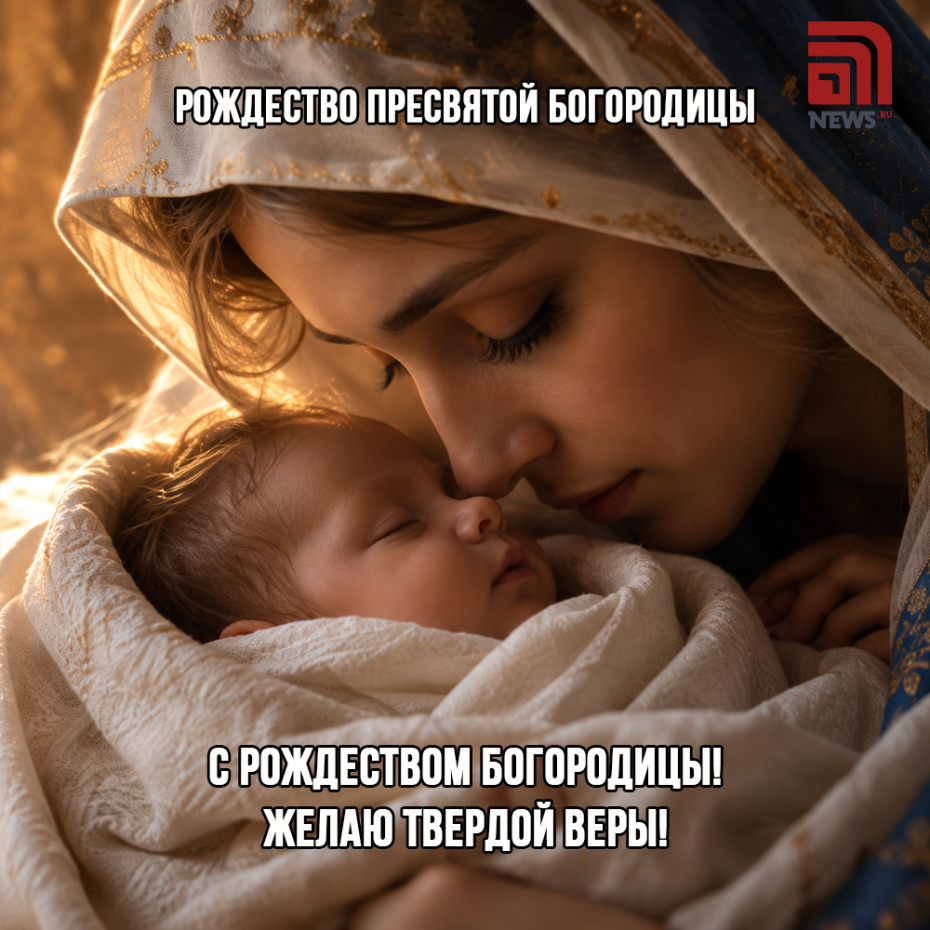 Картинка с поздравлением на Рождество Богородицы 21 сентября