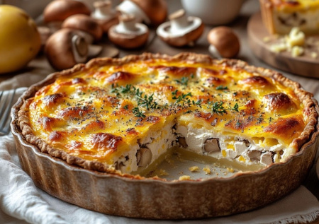 Вместо обычной картошки с курицей подаю на ужин киш: ингредиенты те же, но вкус и подача круче