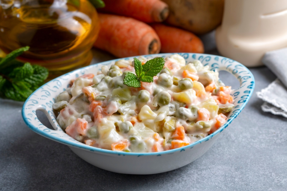 Рецепт оливье с осенними продуктами