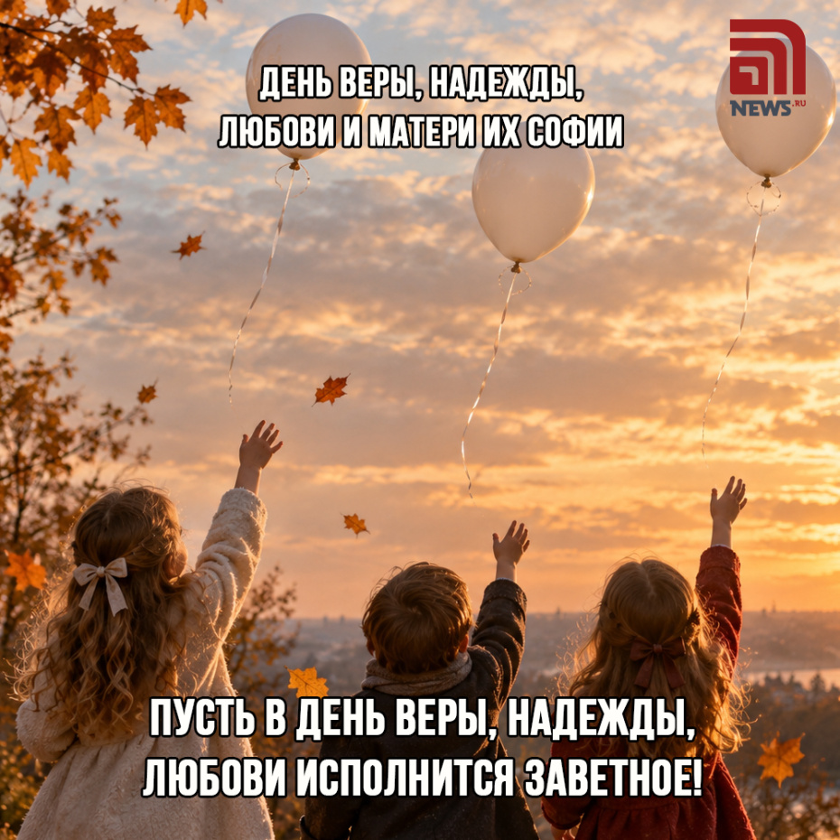 Открытка на День Веры, Надежды, Любови и матери их Софии 30 сентября