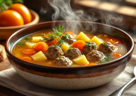 Когда нет времени на борщ, готовлю вкусный суп с фрикадельками: через 30 минут вся семья сыта