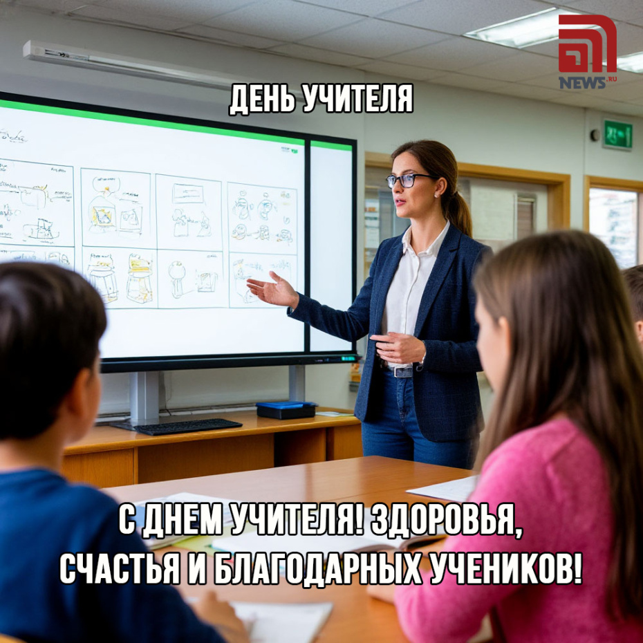 Скачайте бесплатно открытку на День учителя и поздравьте близких!