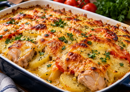 Накрываю курицу вкусным «одеялом» — и в духовку: все сочное, сливочное и с румяной корочкой