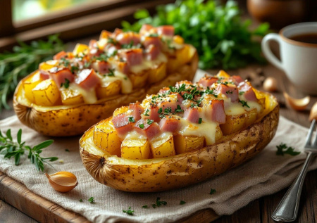 Лодочки с ветчиной и сыром — хит домашних ужинов, и мяса не надо