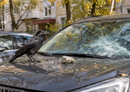 Вороны объявили войну автомобилистам в российском регионе