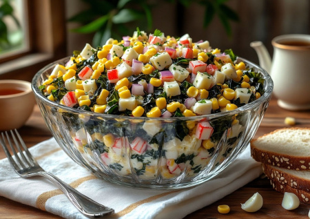 Морская капуста и крабовые палочки еще никогда не были такими вкусными: салат, который уплетают за обе щеки