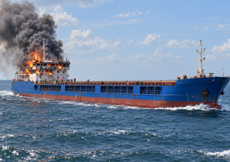 Пожар вспыхнул на сухогрузе в Черном море