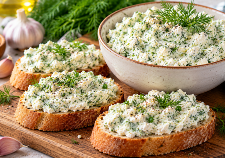 Творог превращаю в пикантный «зеленый сыр»: добавляю чеснок и укроп — вкуснее обычных бутербродов