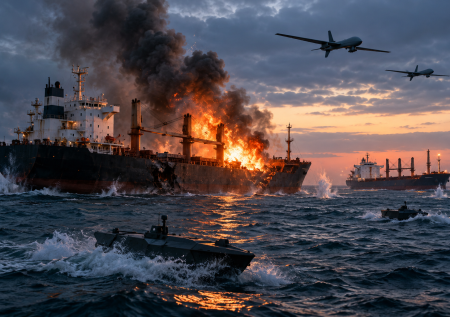 Моряки пропали после атаки беспилотников на два торговых судна