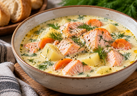 Вместо долгих мясных супов готовлю финскую сливочную уху: беру недорогую горбушу — получается просто космос