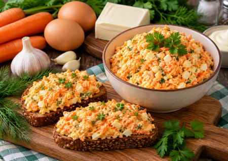 Вот куда девать скучную морковку: смешала ее с сырком и получила закуску без хлопот