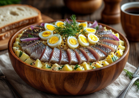 Нашла салат с селедкой вкуснее шубы: варю 2 картошки, открываю баночку огурцов — и почти готово