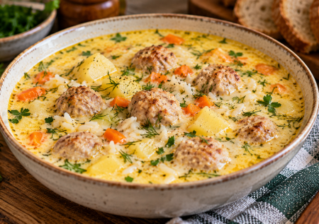 Для этого супа не варю бульон: сливочная вкуснятина с рисом и фрикадельками — просто, но семья всегда просит добавки