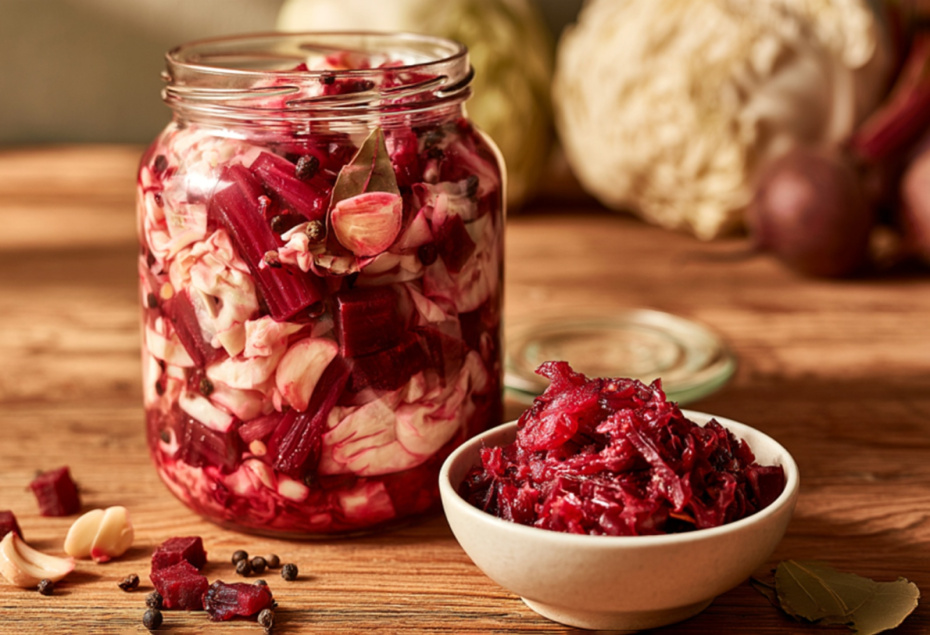 Маринованная капуста со свеклой по-армянски — крупными кусками
