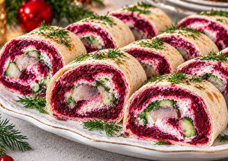 Вкус шубы, но без долгой сборки: сельдь со свеклой заворачиваю лаваш — шикарная закуска готова