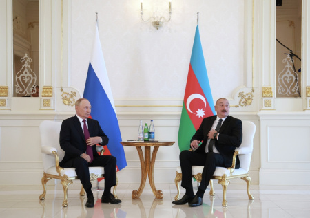 Появились кадры встречи Путина, Алиева и Бердымухамедова на саммите СНГ