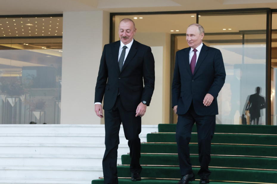 Президент РФ Владимир Путин и президент Азербайджана Ильхам Алиев
