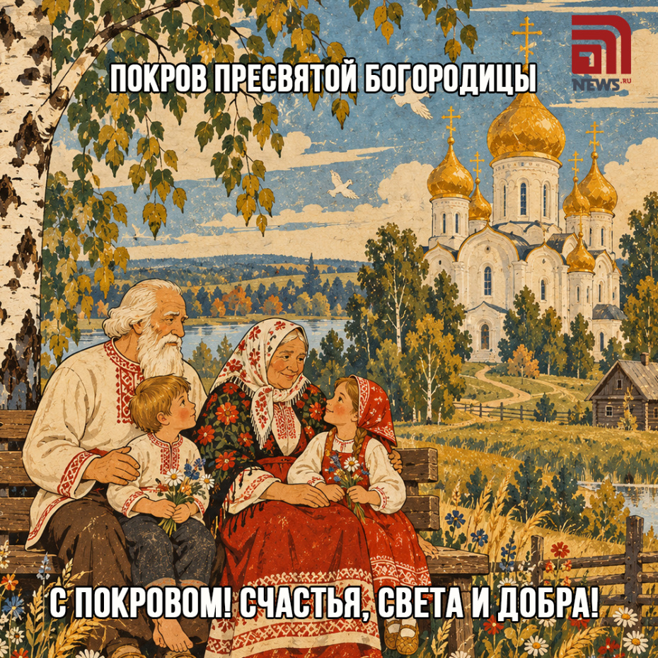 Православная открытка на Покров