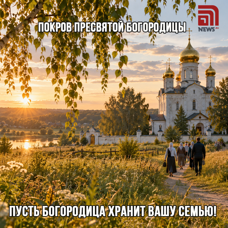 Поздравительная открытка на Покров Пресвятой Богородицы